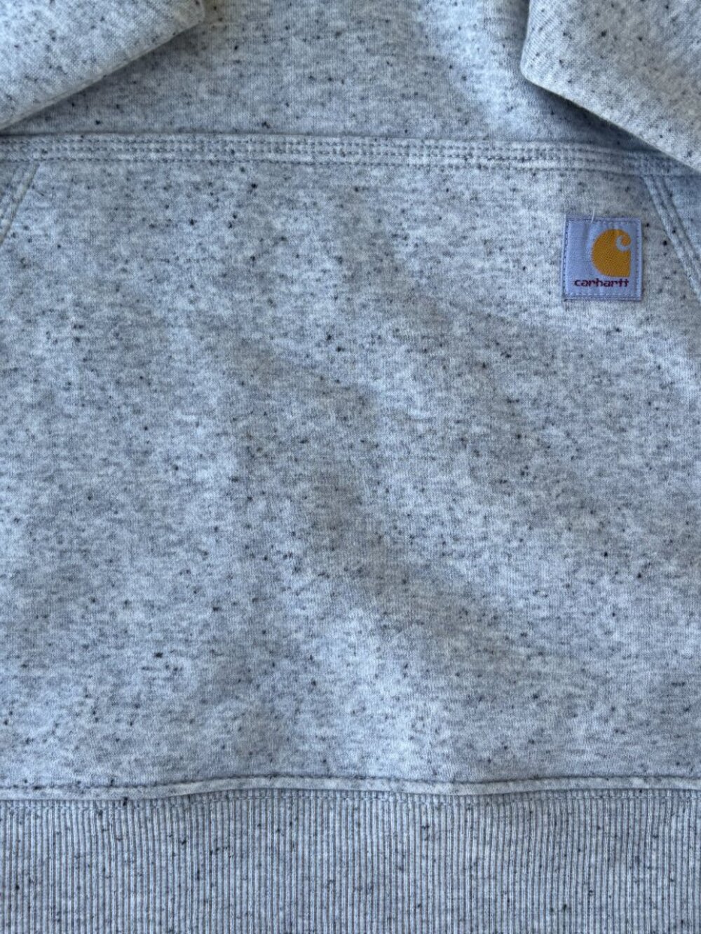 Carhartt Women’s Relaxed Fit 1/4 Zip Sweatshirt Heather Gray Speckled Size XL - Picture 6 of 6